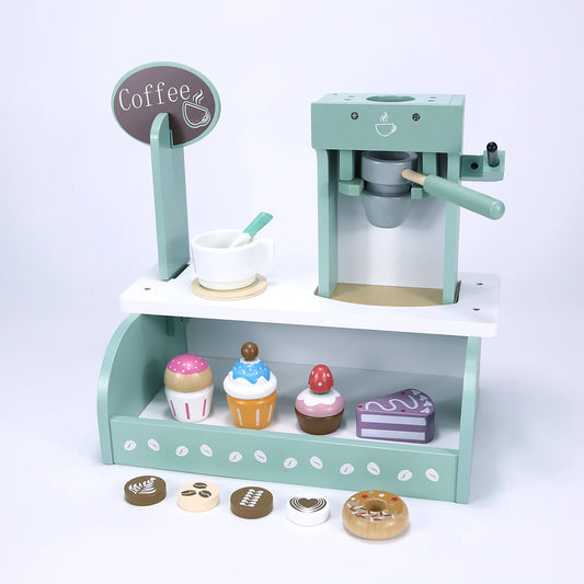 Wooden Soft Blue Coffee & Dessert Station