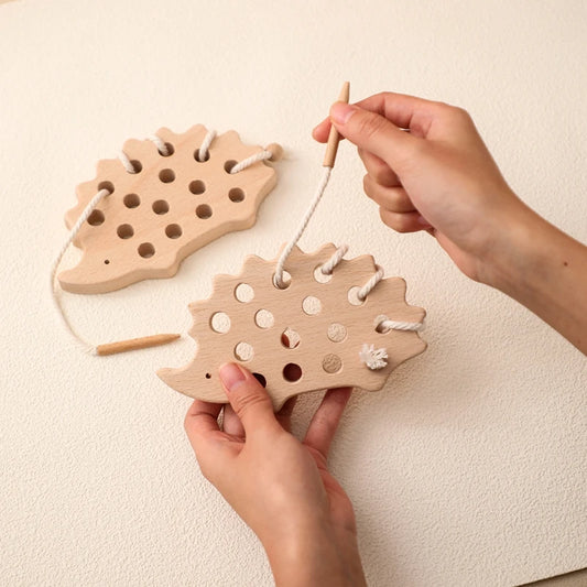 Wooden Hedgehog Threading Board