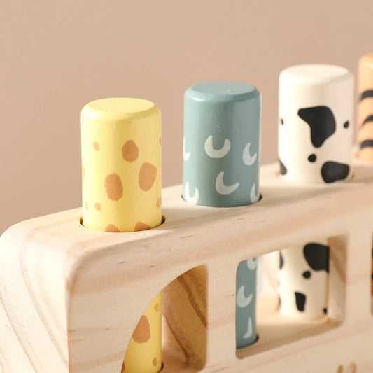 Children's Wooden Bouncing Animal Bus