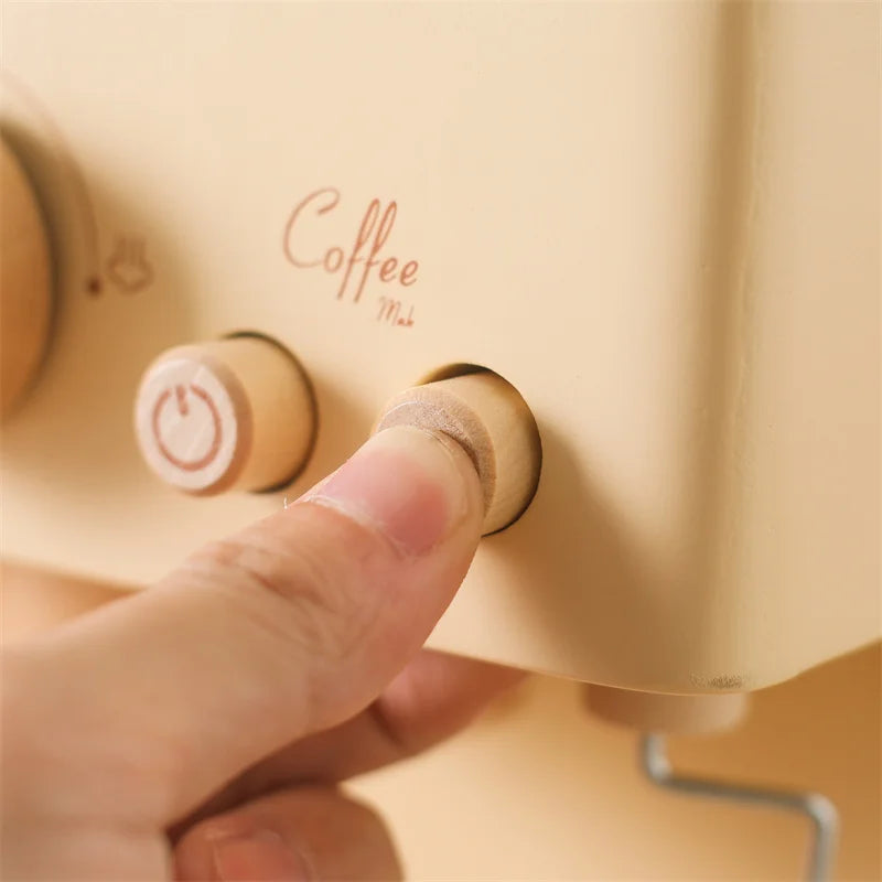 Children's Scandinavian Wooden Coffee Machine Montessori Set