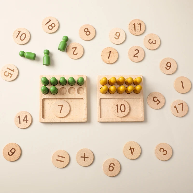 Montessori Number Matching Wooden Board Baby