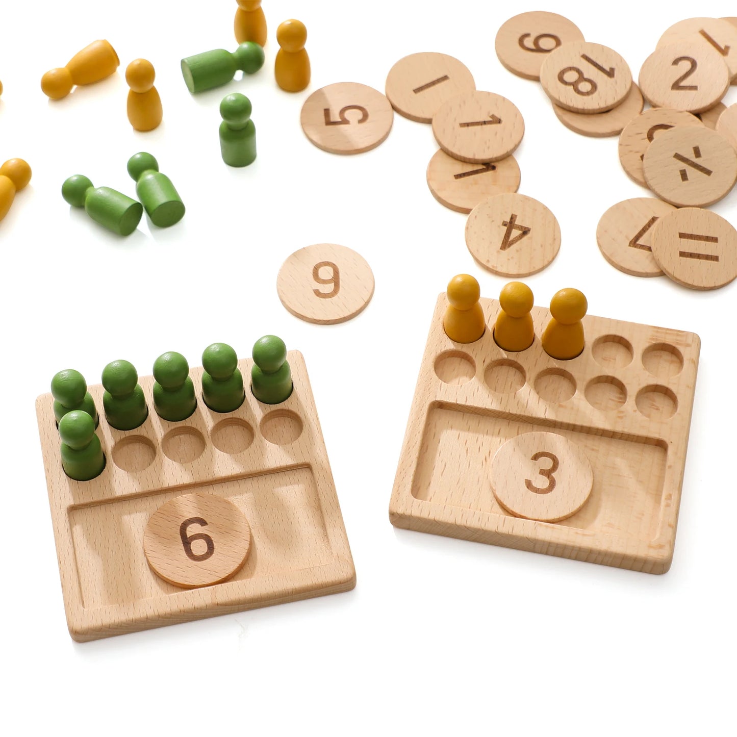 Montessori Number Matching Wooden Board Baby