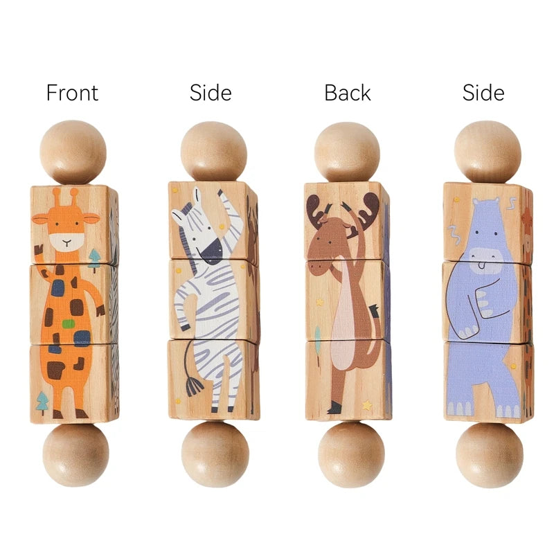 Wooden Baby Spin & Match Rattle
