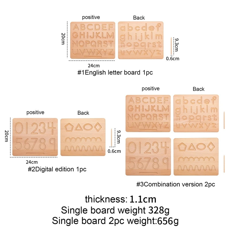 Montessori Number Matching Wooden Board Baby