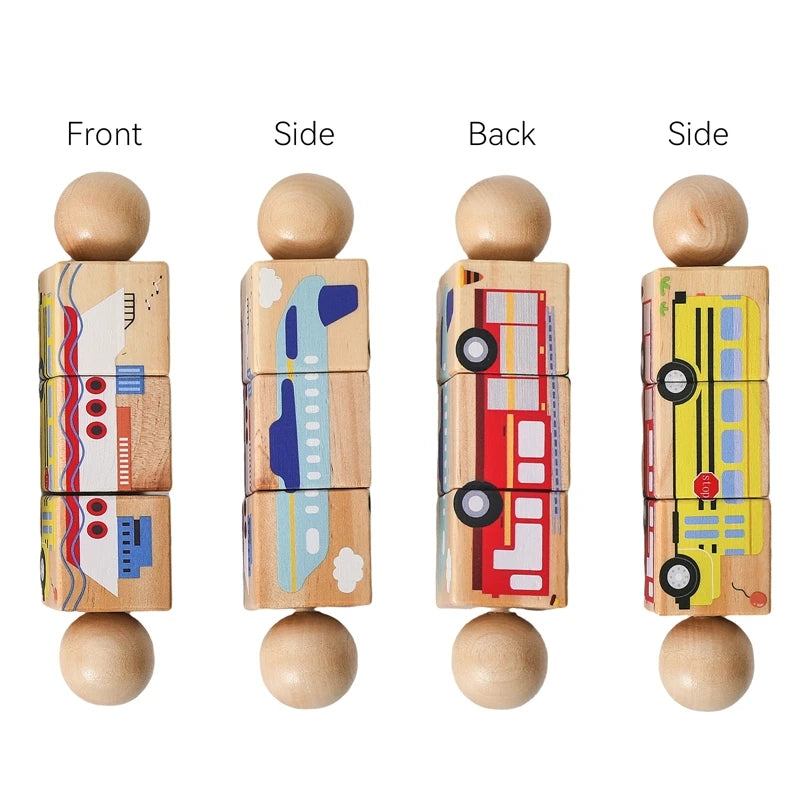 Wooden Baby Spin & Match Rattle