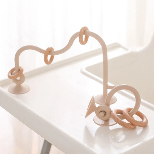 Silicone Teether with Wooden Rings