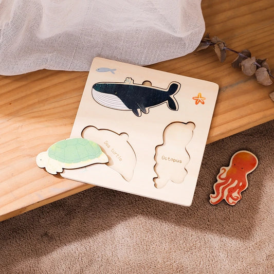 Under The Sea 3-Piece Wooden Peg Puzzle