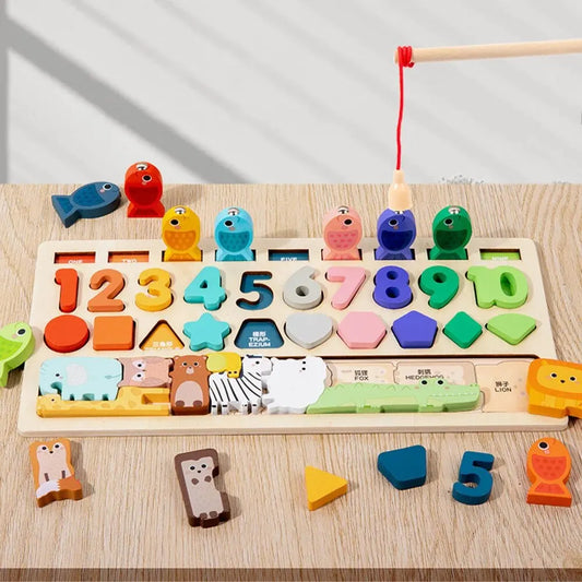 Montessori Wooden Fishing & Matching Board