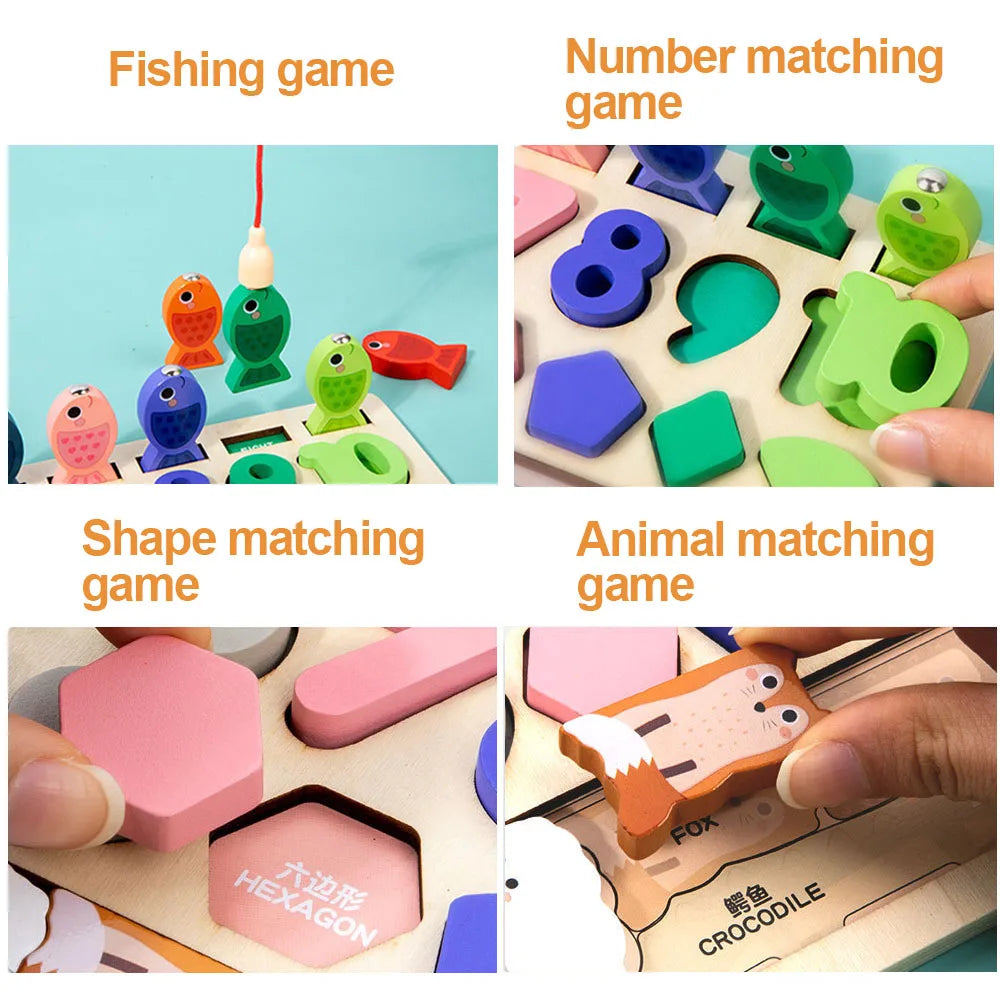 Montessori Wooden Fishing & Matching Board