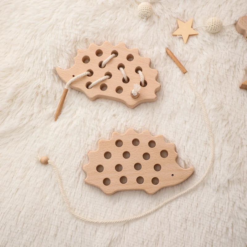 Wooden Hedgehog Threading Board