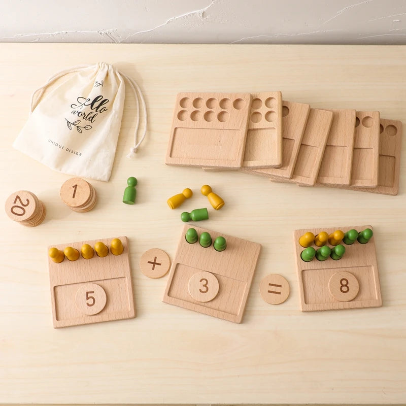 Montessori Number Matching Wooden Board Baby