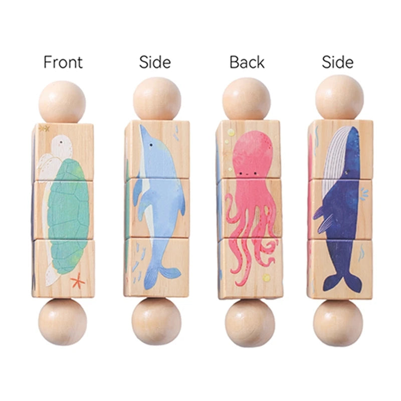 Wooden Baby Spin & Match Rattle