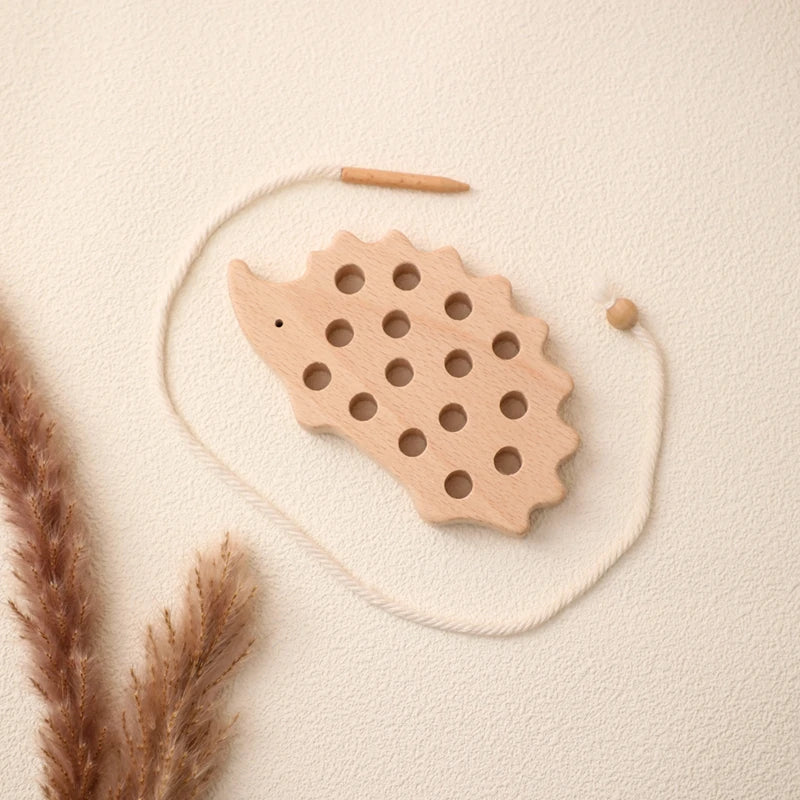 Wooden Hedgehog Threading Board