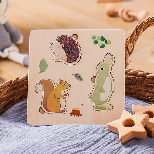 Woodland 3-Piece Wooden Peg Puzzle