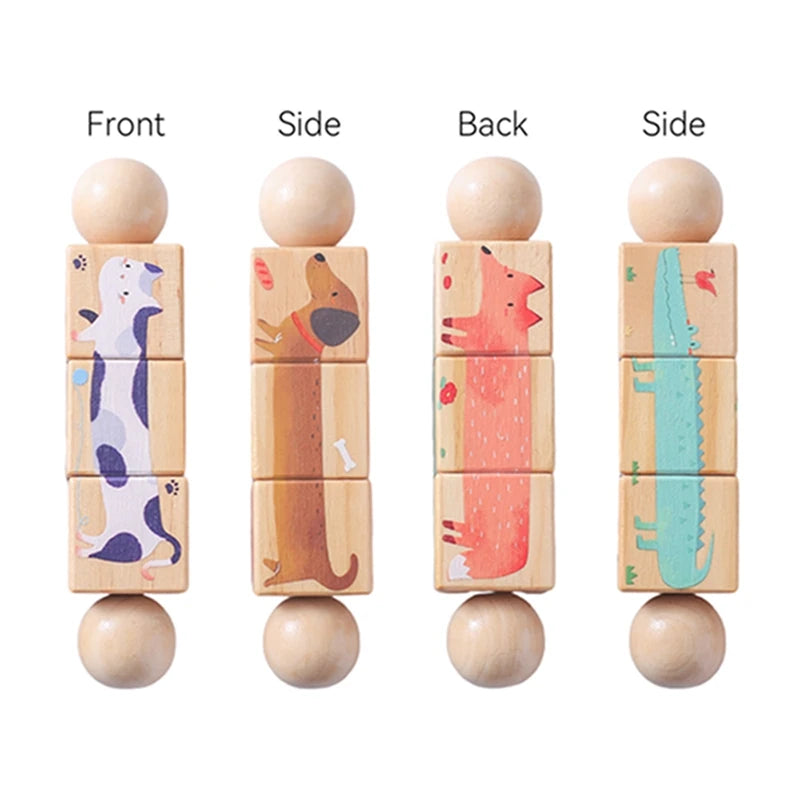 Wooden Baby Spin & Match Rattle