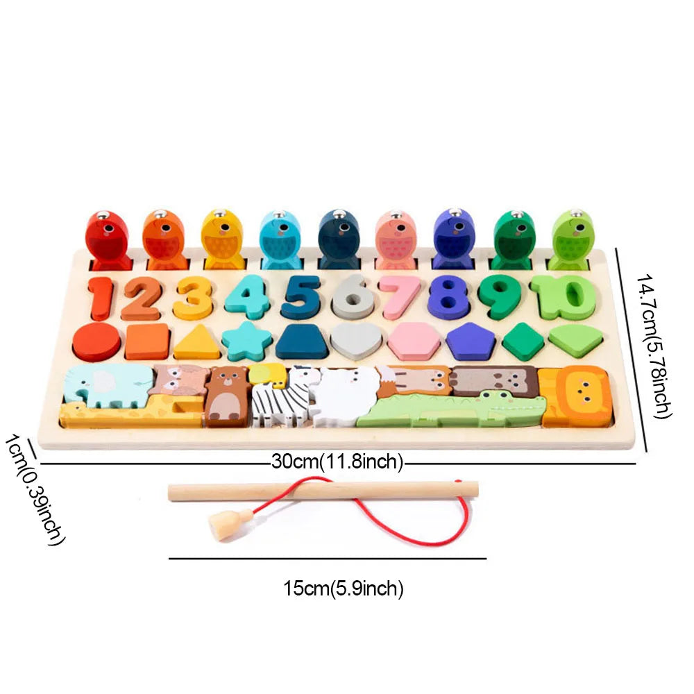 Montessori Wooden Fishing & Matching Board