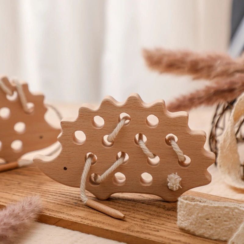 Wooden Hedgehog Threading Board