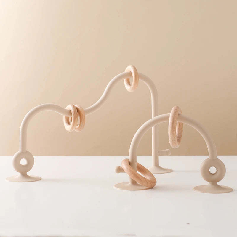 Silicone Teether with Wooden Rings