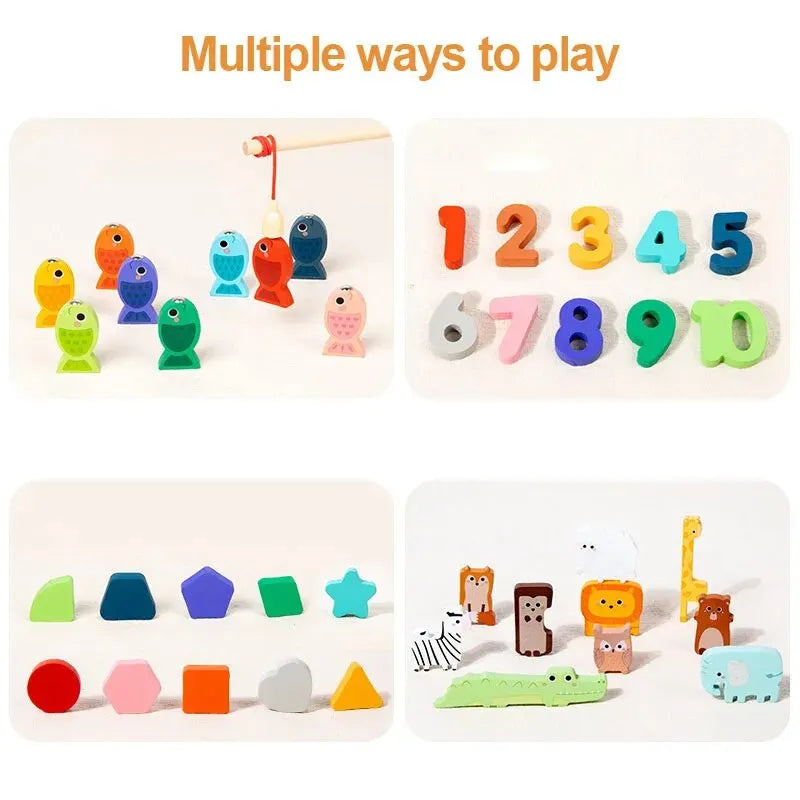 Montessori Wooden Fishing & Matching Board