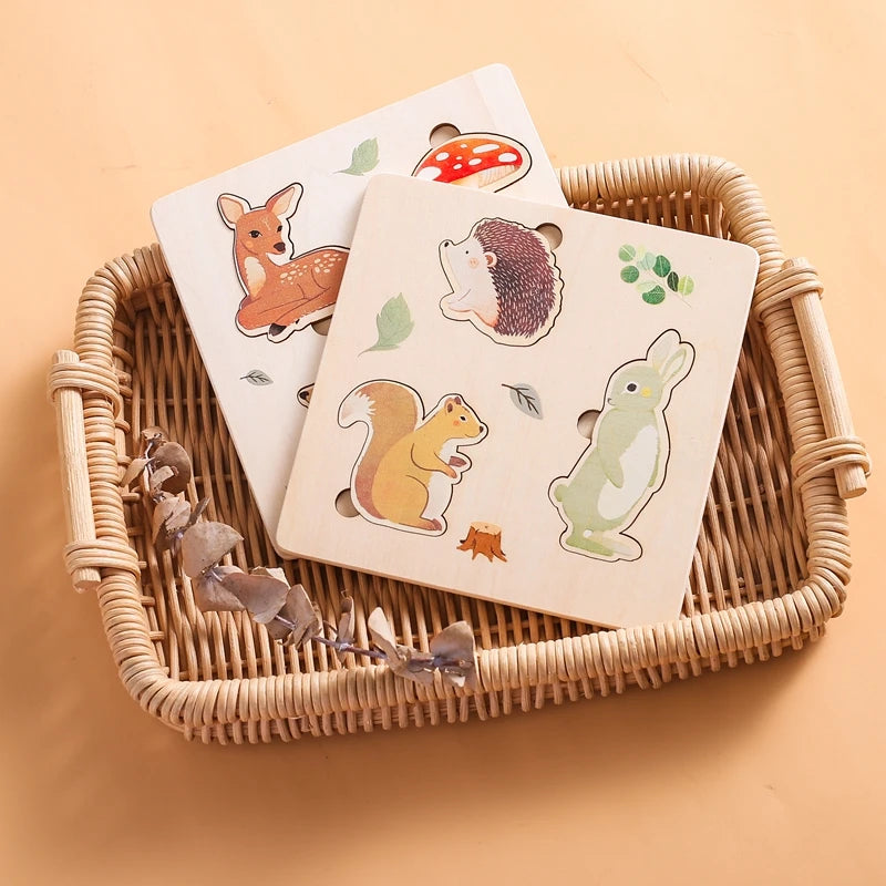 Woodland 3-Piece Wooden Peg Puzzle