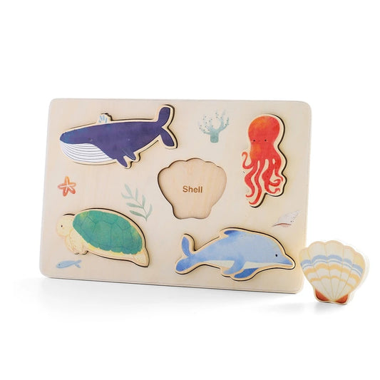 Ocean 5-Piece Wooden Peg Puzzle