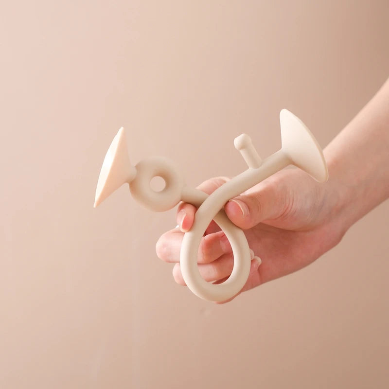 Silicone Teether with Wooden Rings