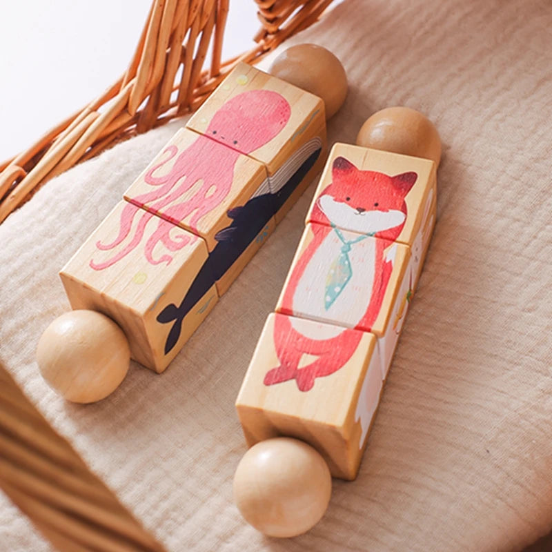 Wooden Baby Spin & Match Rattle