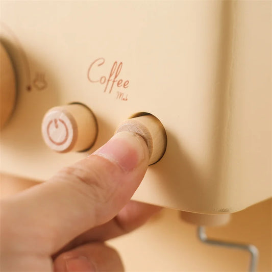 Children's Scandinavian Wooden Coffee Machine Montessori Set