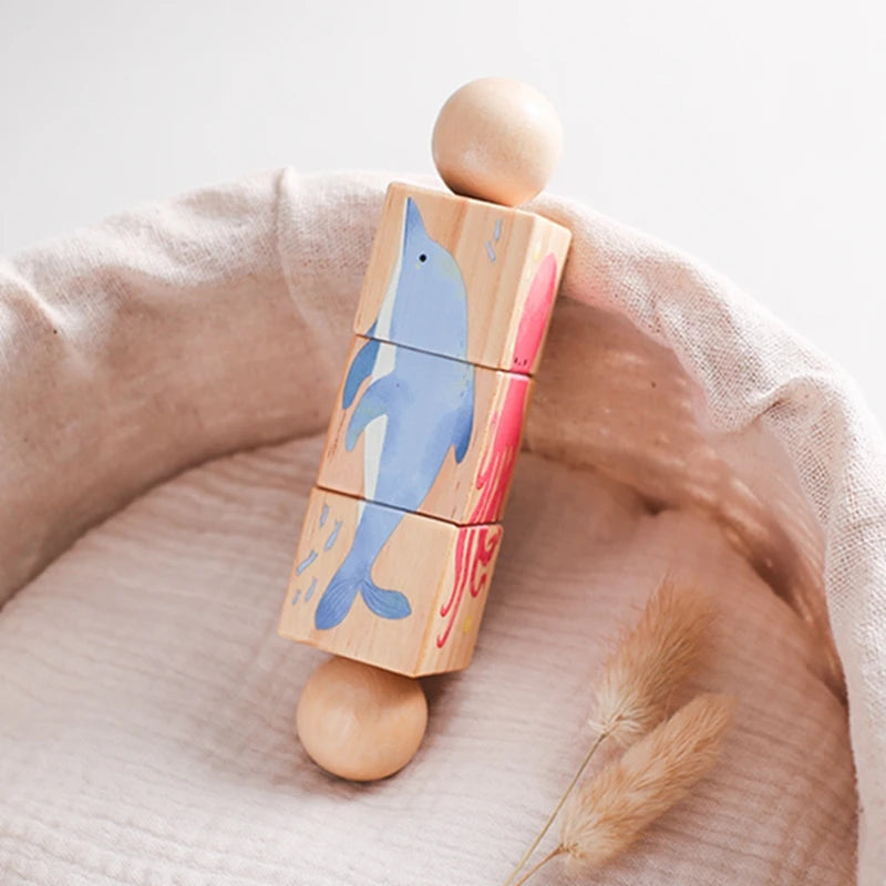 Wooden Baby Spin & Match Rattle