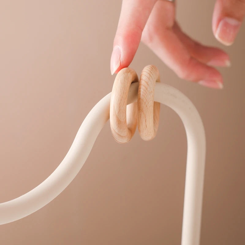 Silicone Teether with Wooden Rings