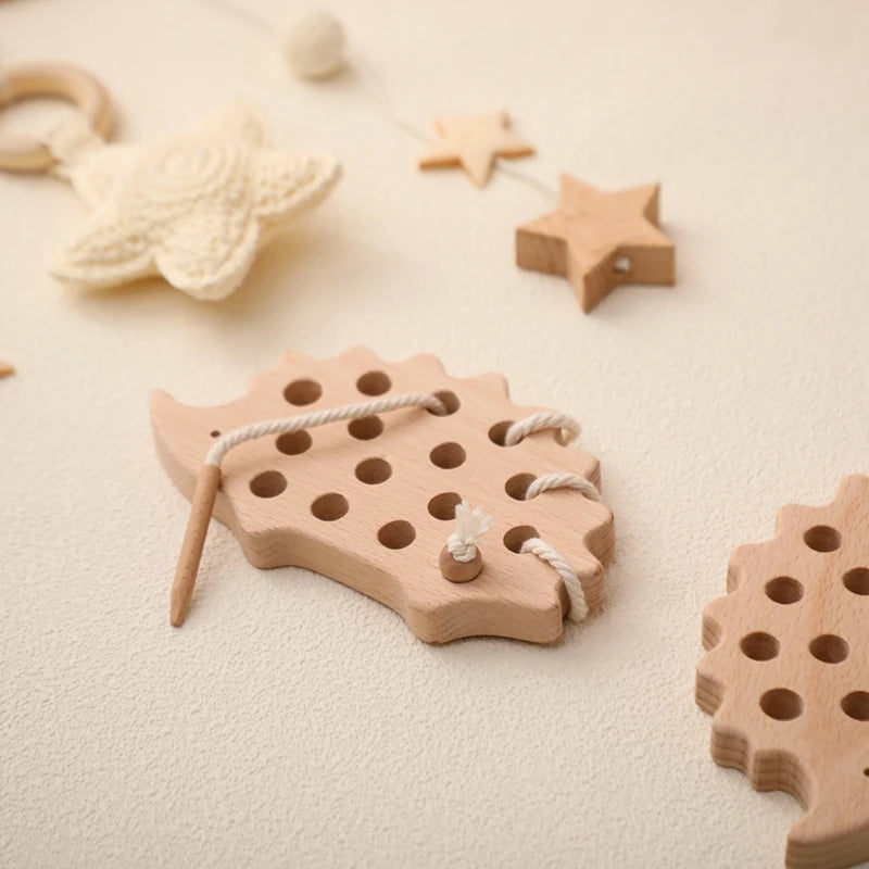 Wooden Hedgehog Threading Board