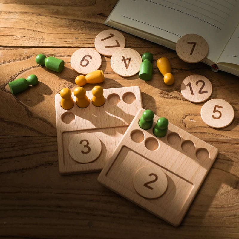 Montessori Number Matching Wooden Board Baby