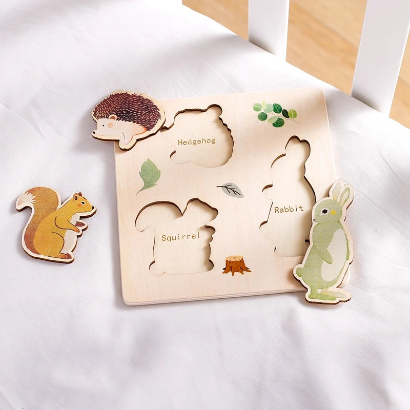 Woodland 3-Piece Wooden Peg Puzzle