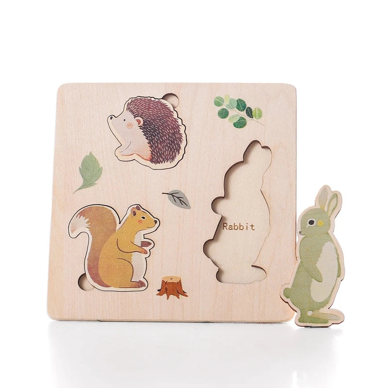 Woodland 3-Piece Wooden Peg Puzzle