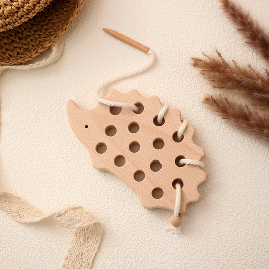 Wooden Hedgehog Threading Board